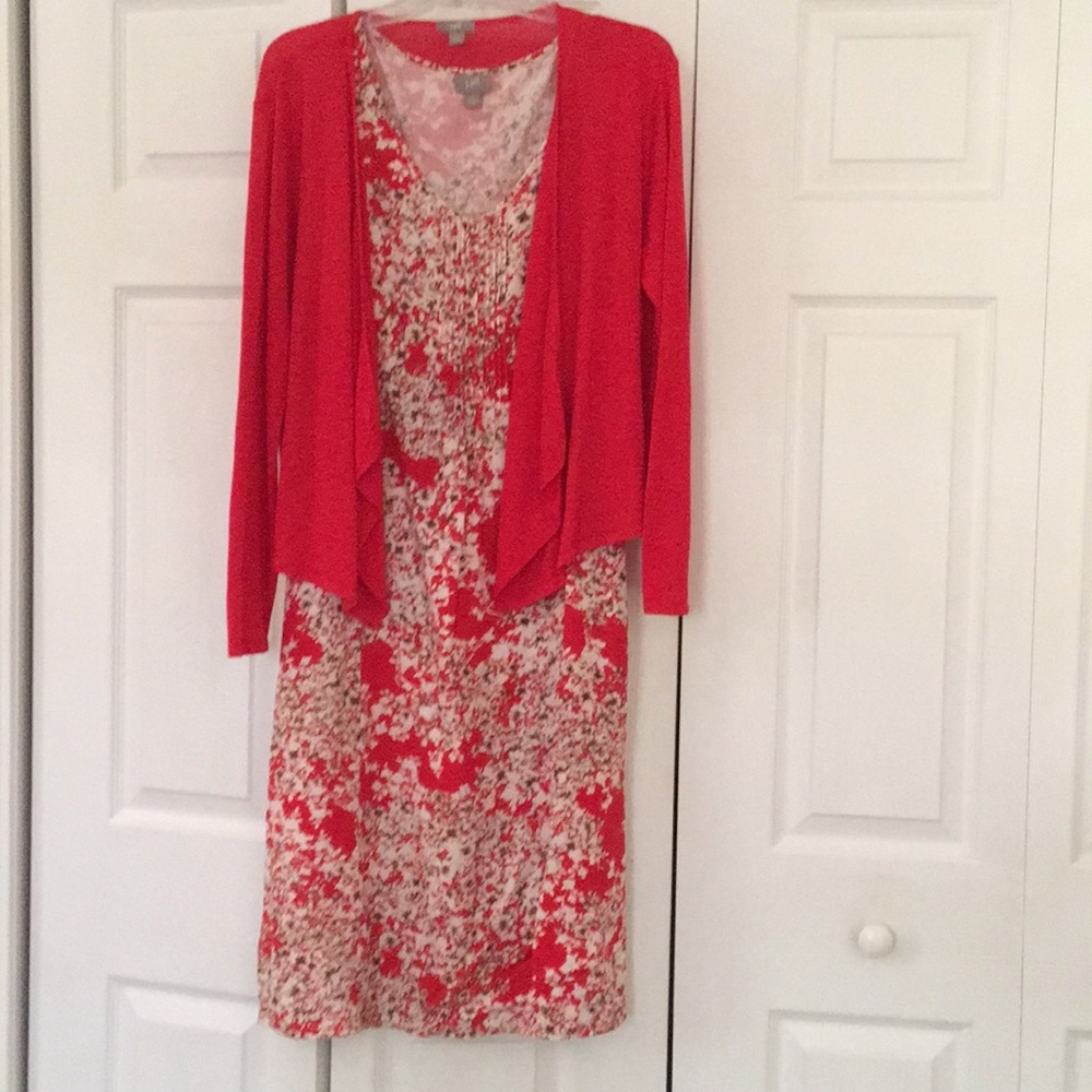J Jill summer dress with matching cardigan